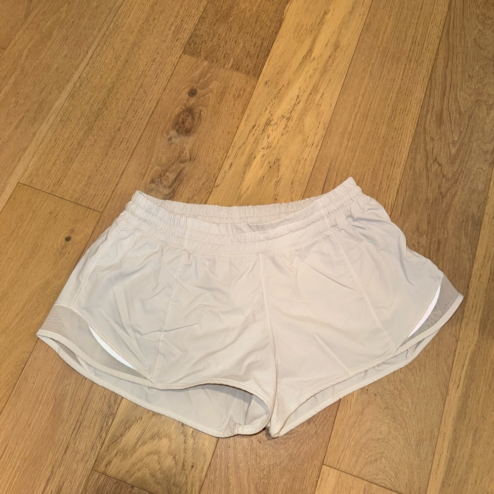 White Striped Lululemon Shorts